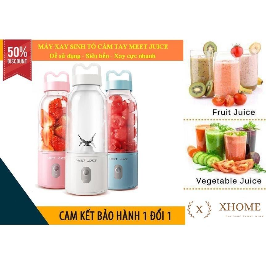 Máy xay sinh tố cầm tay meet juice gọn nhẹ bỏ ba lo