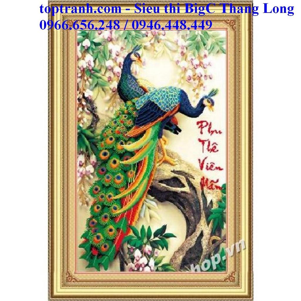 Tranh thêu chữ thập Phu thê viên mãn khổ bé 222720 chưa thêu