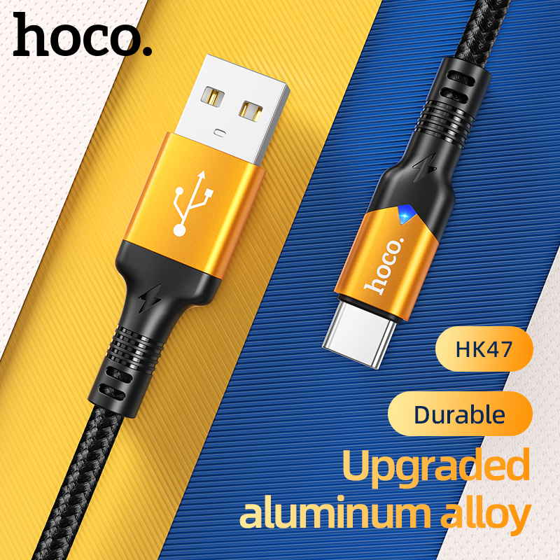 Cáp Sạc Nhanh Dành Cho Hoco. HK47 3A Cho Type-C Dây Dài 2M Hàng Chính Hãng