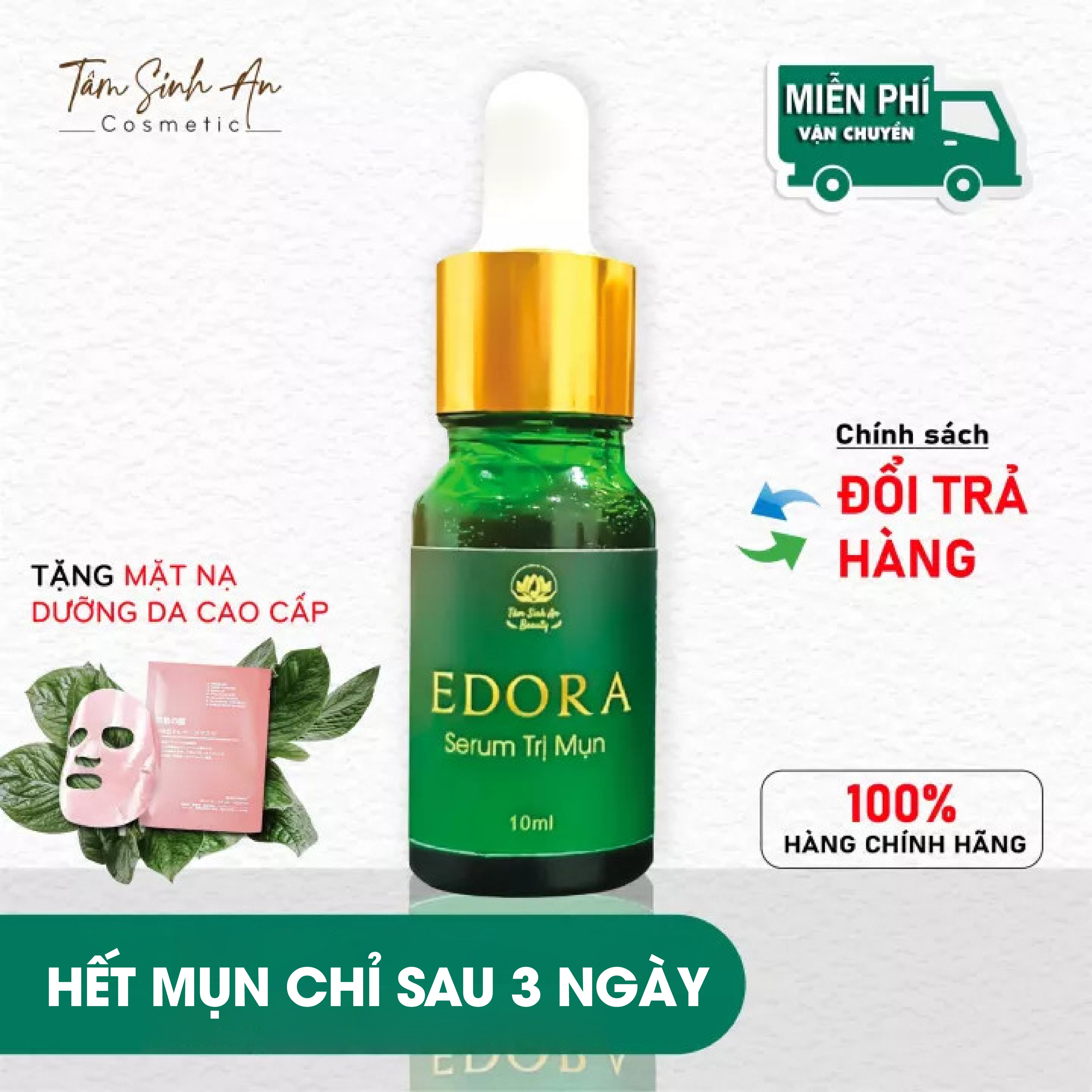 Serum Quét Sạch Mụn Thâm Rỗ EDORA - 3 Ngày Hiệu Quả Rõ Rệt - Tâm Sinh An Cosmetic - Mãi Mãi Tuổi 18