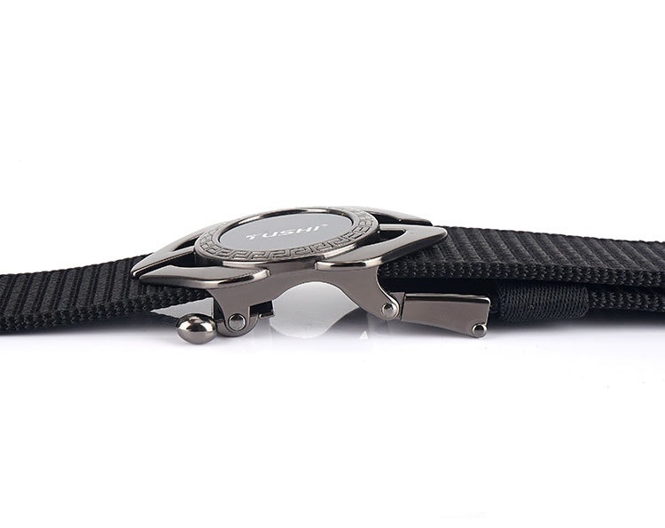 Thắt lưng lính, thắt lưng nam, thắt lưng khóa tự động vải bố mặt thép Arm-1279