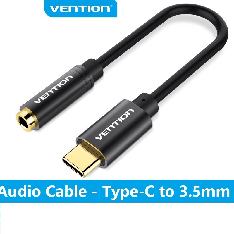 Cáp chuyển đổi Type-C ra Audio 3.5mm hỗ trợ điện thoại, laptop hàng chính hãng Vention 