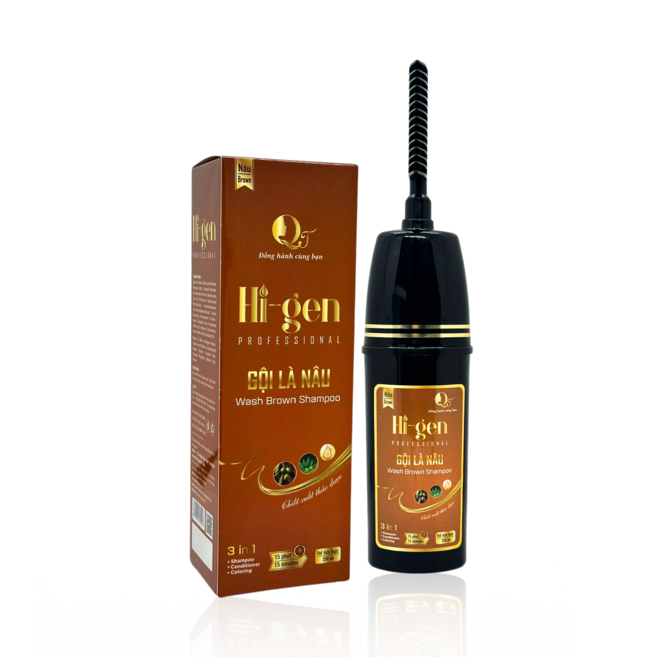 Dầu gội phủ bạc , Gội là Nâu Higen chai lược 250ml