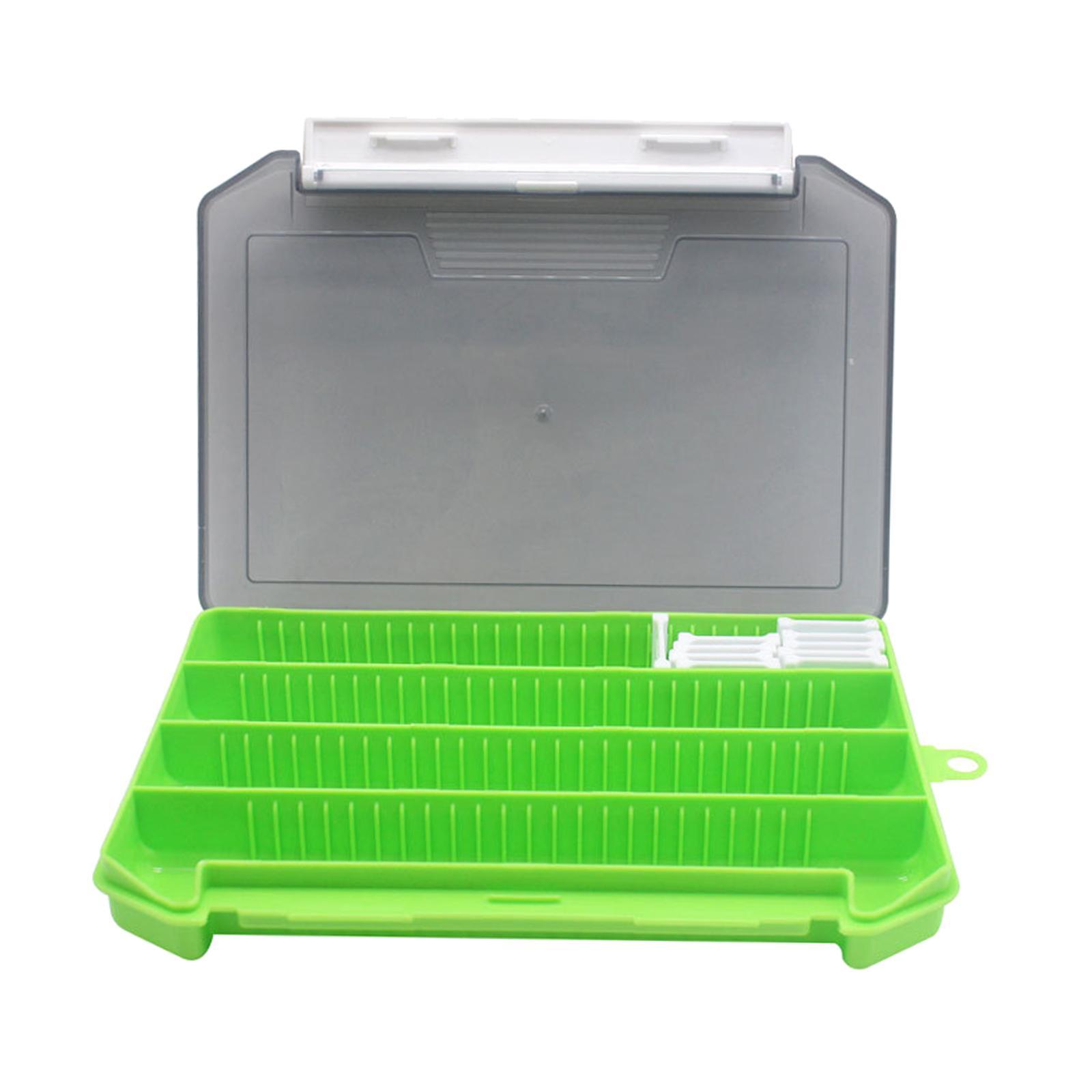 Fishing Box Tray Organizer Case Fishing Baits Hooks Rig Green