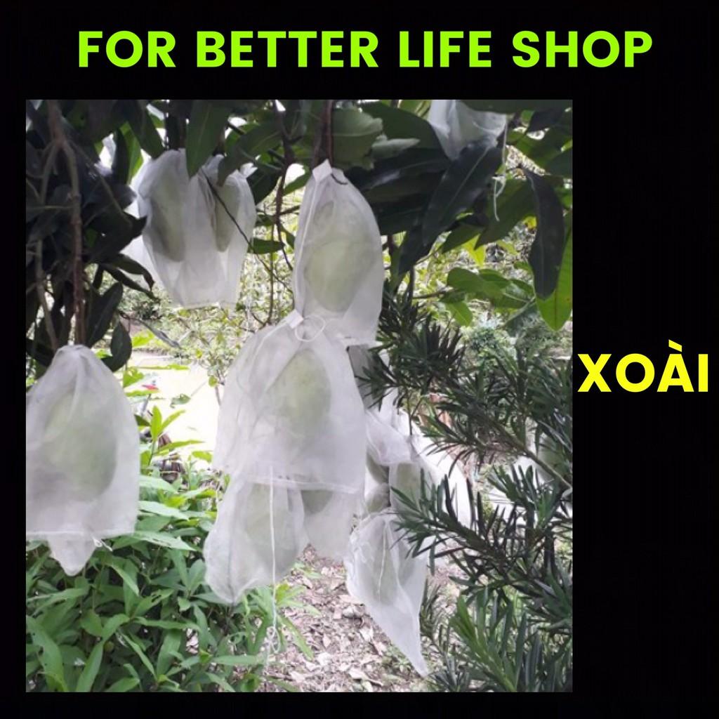 Túi Bao Trái Bưởi, Xoài, Sầu Riêng, Mãng Cầu Xiêm, Bộ 100 túi bao trái Vãi Không Dệt 30x40cm