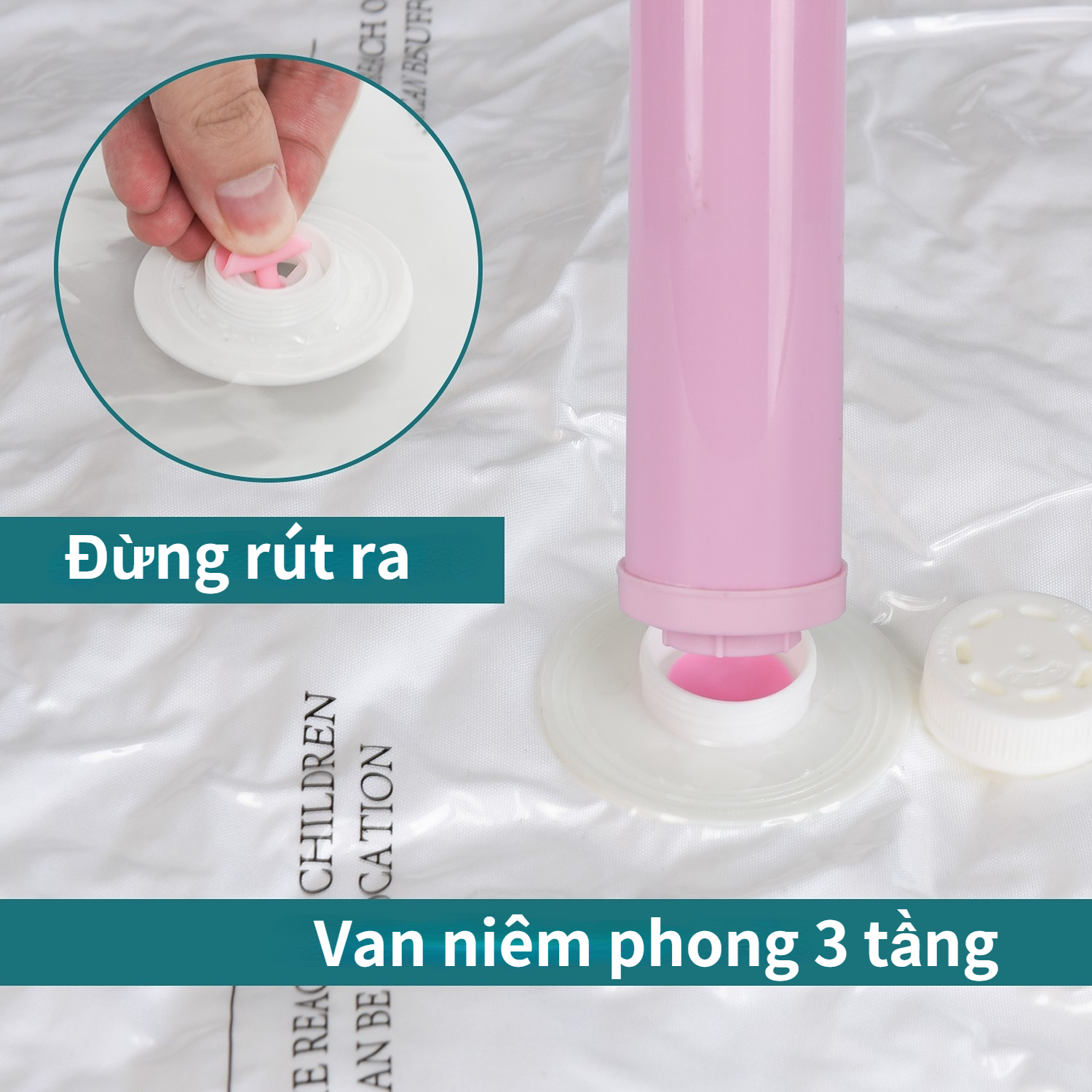 Bộ 4 Túi Hút Chân Không Đựng Quần Áo Chăn Màn Bảo Quản Đồ Đạc Gọn Gàng Tiết Kiệm Không Gian