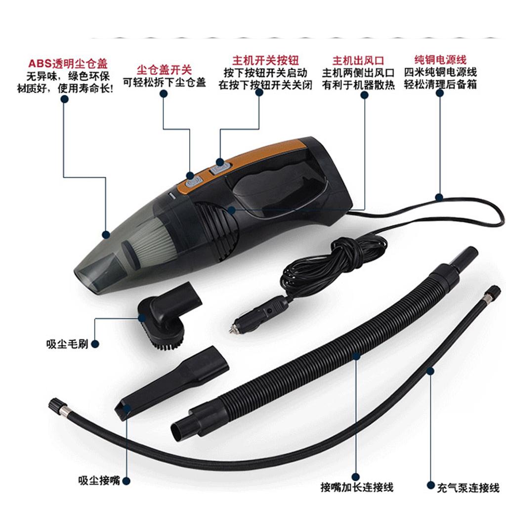 100W Car Auto Portable Handheld High Powered 12V Wet Dry Vacuum Cleaner