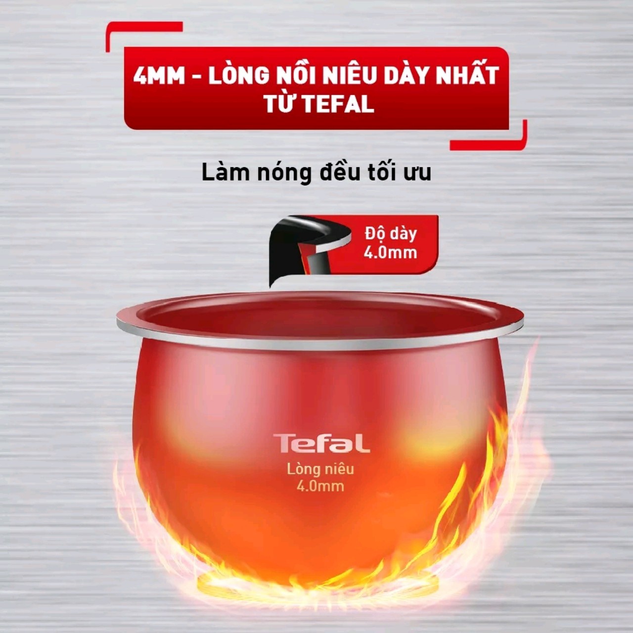 Nồi cơm điện Tefal RK776968 1.8L - Lòng nồi siêu dày 4mm-Hàng Chính Hãng