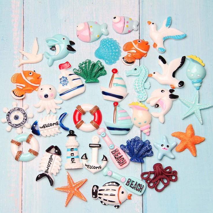 Charm chủ đề biển, đại dương với hải âu, thuyền, bánh lái tàu, mỏ neo cho các bạn trang trí case, epoxy, DIY