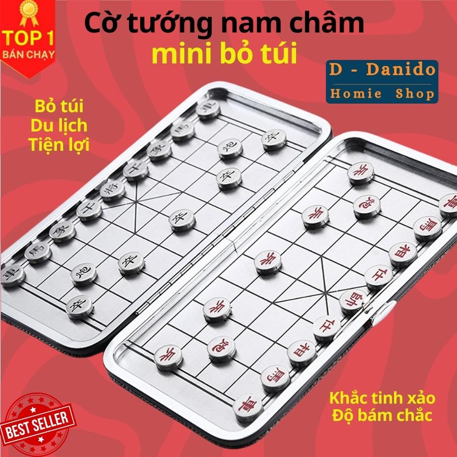 Cờ tướng nam châm bỏ túi cao cấp - Cờ tướng nam châm hộp da có bàn là hộp đựng - Hàng chính hãng  D Danido