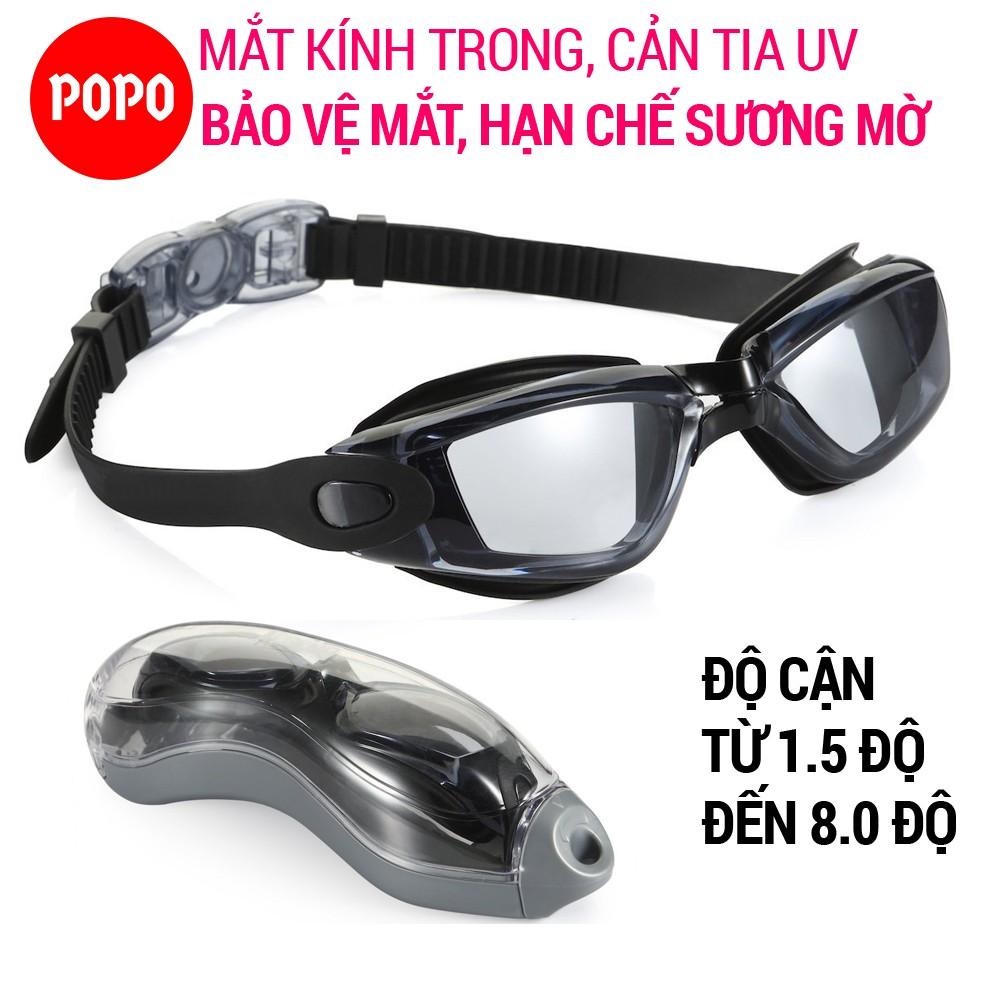 Kính bơi cận có độ cho người lớn nam nữ POPO 2360 có độ cận từ 1.5 độ đến 8.0 độ dùng cho cả trẻ em trên 8 tuổi