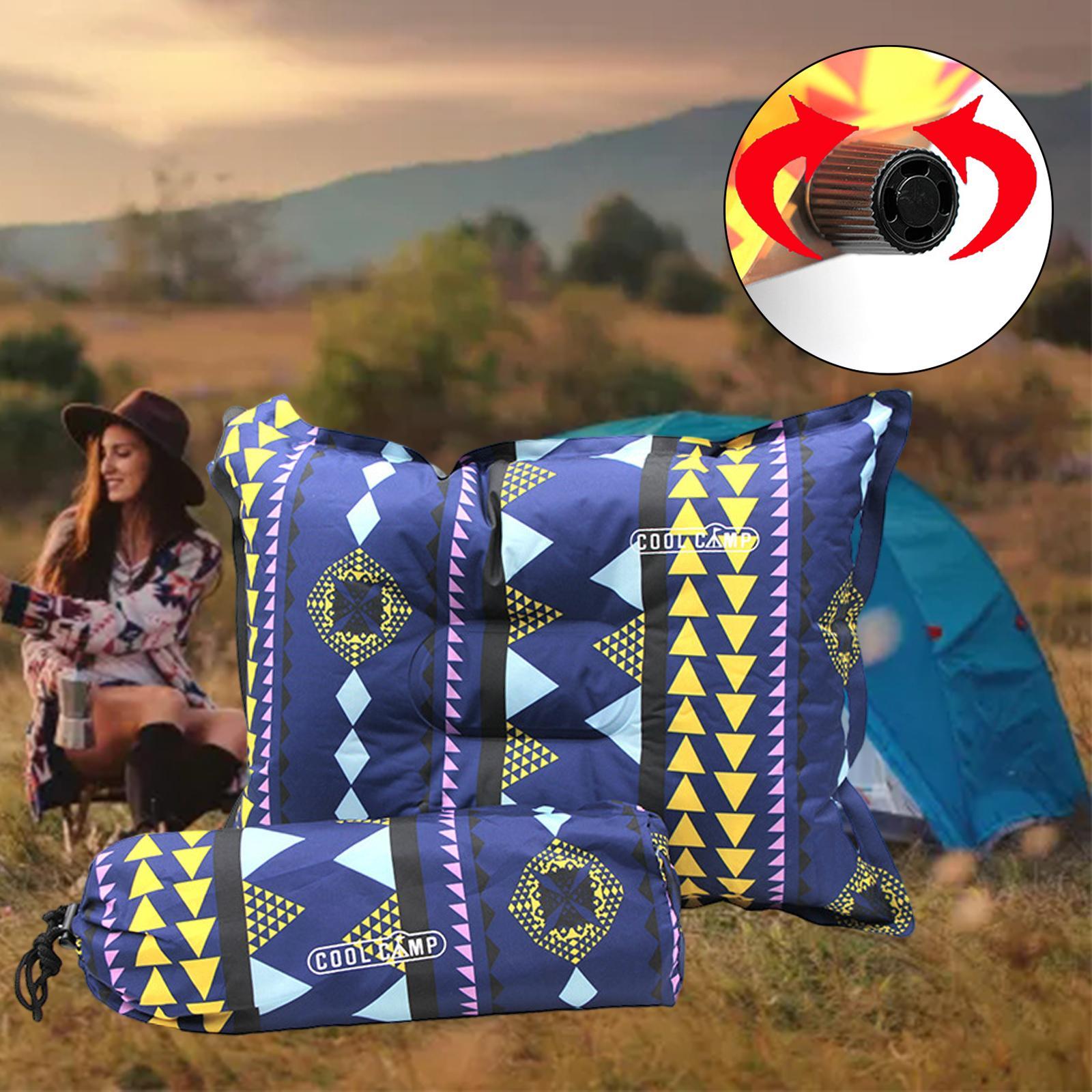 Colorful Inflating Travel Camping Pillow with Storage Bag