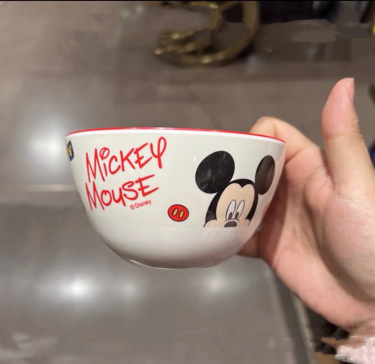 Chén ăn tròn nhựa Melamine hình chuột Mickey siêu cute - PDW21115-A