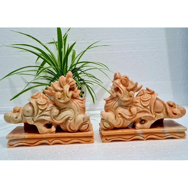 Cặp Tùy Hưu phong thủy dài 10cm, 12cm, 15cm, 20cm, đá tự nhiên có đế