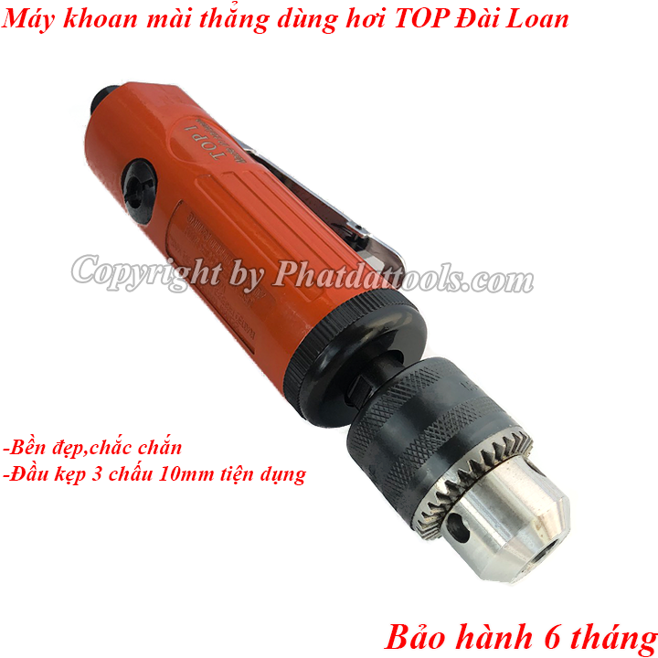 Máy khoan mài thẳng dùng khí nén TOP 5H - Máy mài chai - Máy mài khuôn - Made in Taiwan - Đầu kẹp 3 chấu tiện dụng