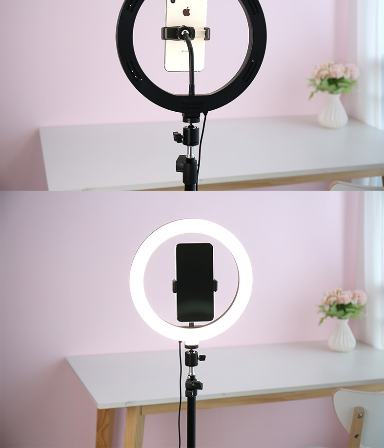 Đèn LED Livestream 26cm Hỗ Trợ Ánh Sáng Livestrem, Chụp ảnh, Quay Video, Spa, Makeup