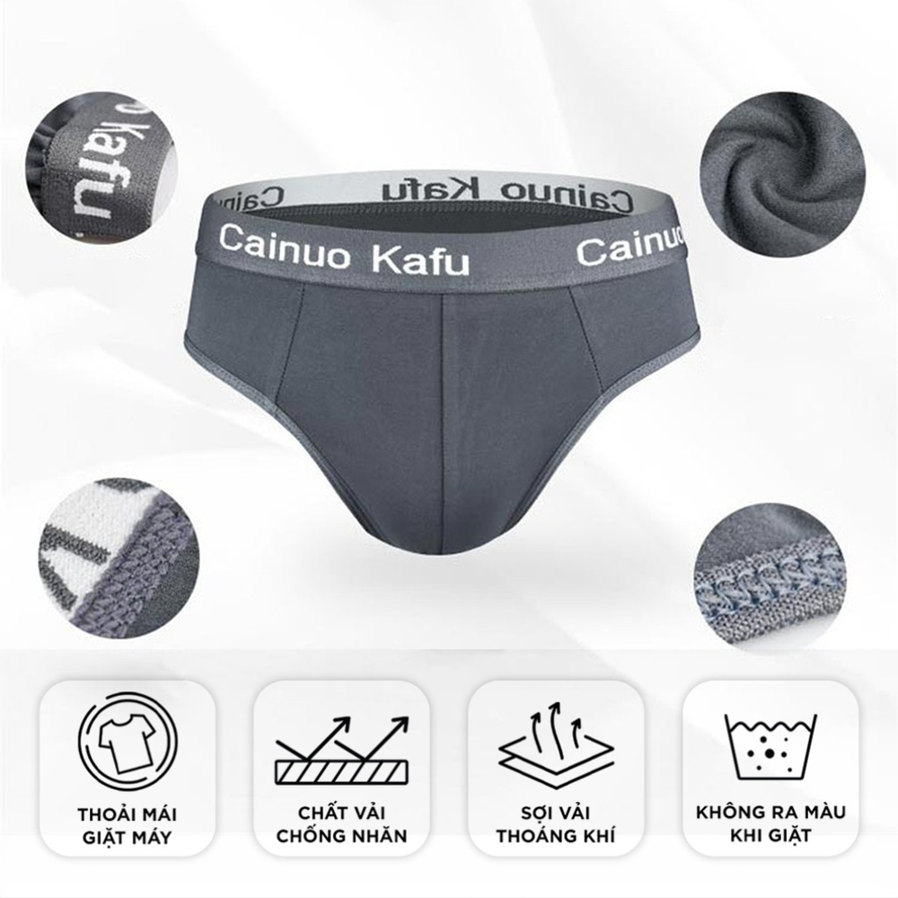 Hộp 4 Quần Lót Tam Giác Nam Cao Cấp Thun Lạnh Quần Sịp Xì Chéo Nam Co Giãn 4 Chiều