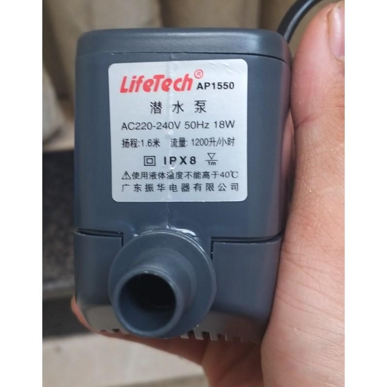 Máy Bơm Nước Hồ Cá LifeTech AP 1550 công suất 18W dùng cho hồ cá cảnh, hòn non bộ