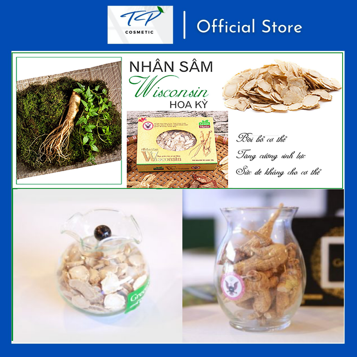 Nhân Sâm Wisconsin Hoa Kỳ Nguyên Củ 50g, 100g: Bồi Bổ Sức Khỏe, Tăng Sức Đề Kháng, Điều Hòa Lipid Máu.