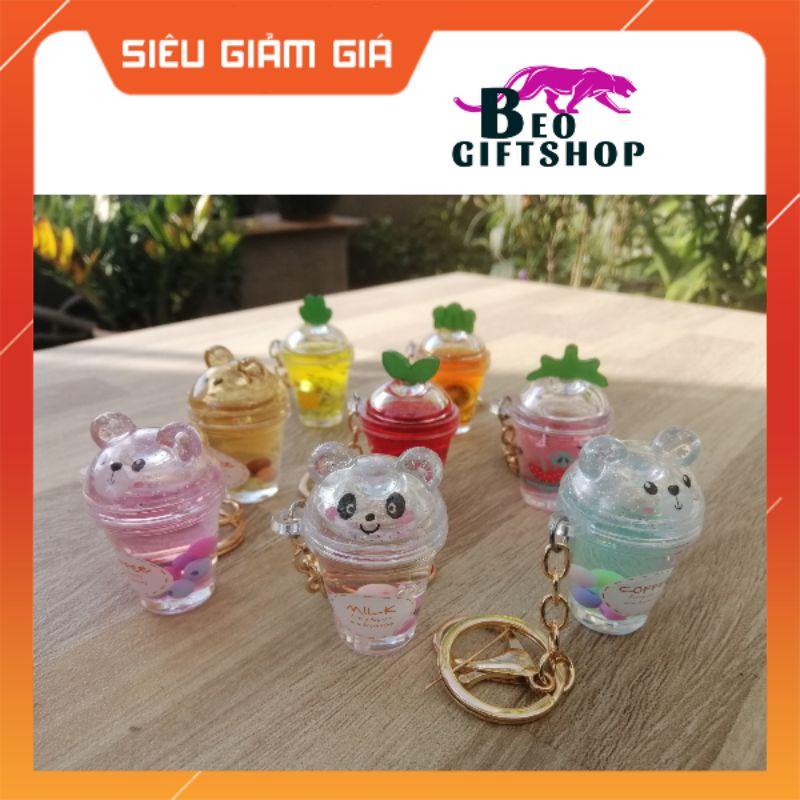 MÓC KHÓA NƯỚC LY TRÀ SỮA TRÁI CÂY, GẤU CUTE