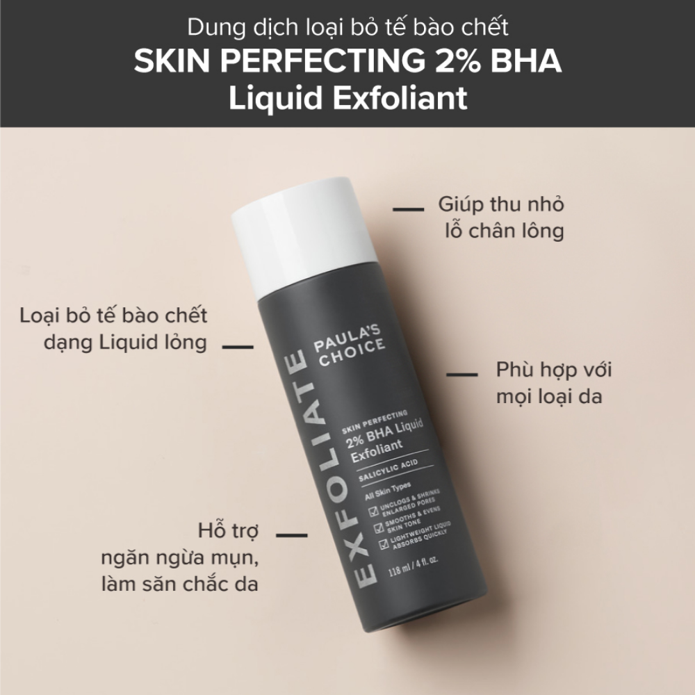 Tẩy tế bào chết hóa học Paula's Choice Skin Perfecting 2% BHA Liquid Exfoliant 118ml