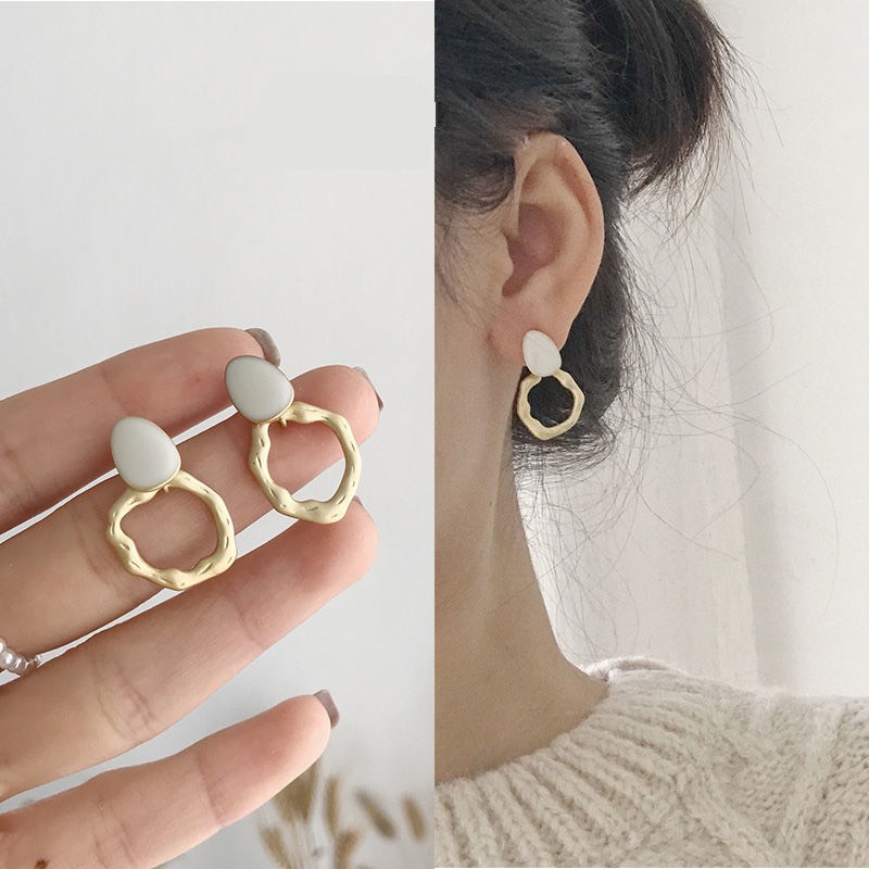 Khuyên Tai Nữ Mạ Vàng Phong Cách ReTro Chuôi Bạc 925