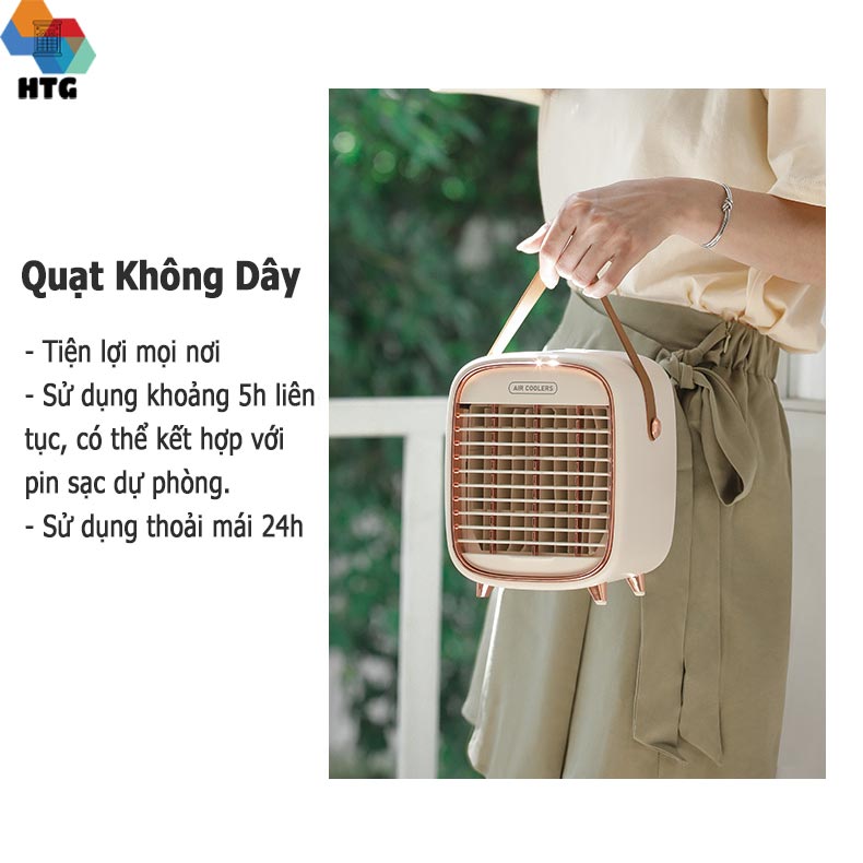 Quạt mini để bàn hơi nước LDL-Y3, 3 Cấp Độ, Không Dây, Giảm Nhiệt Nhanh Chóng, Có Thể Sử Dụng Nước Đá Siêu Mát, Hàng Chính Hãng