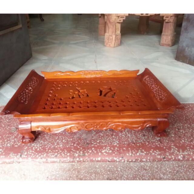 Khay trà gỗ hương cuốn thư