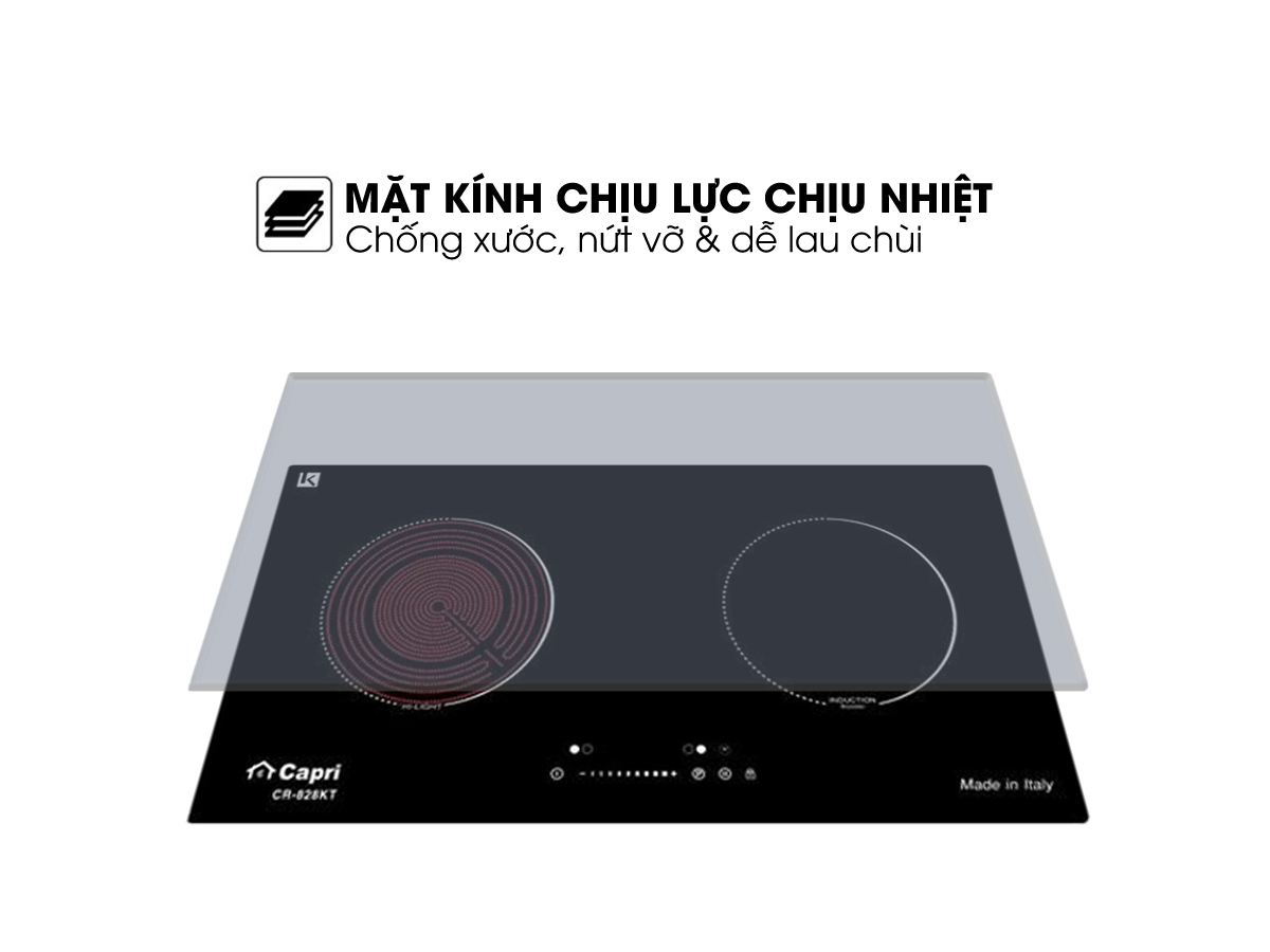 Bếp Điện Từ Kết Hợp Capri CR-828KT - Hàng Nhập Khẩu
