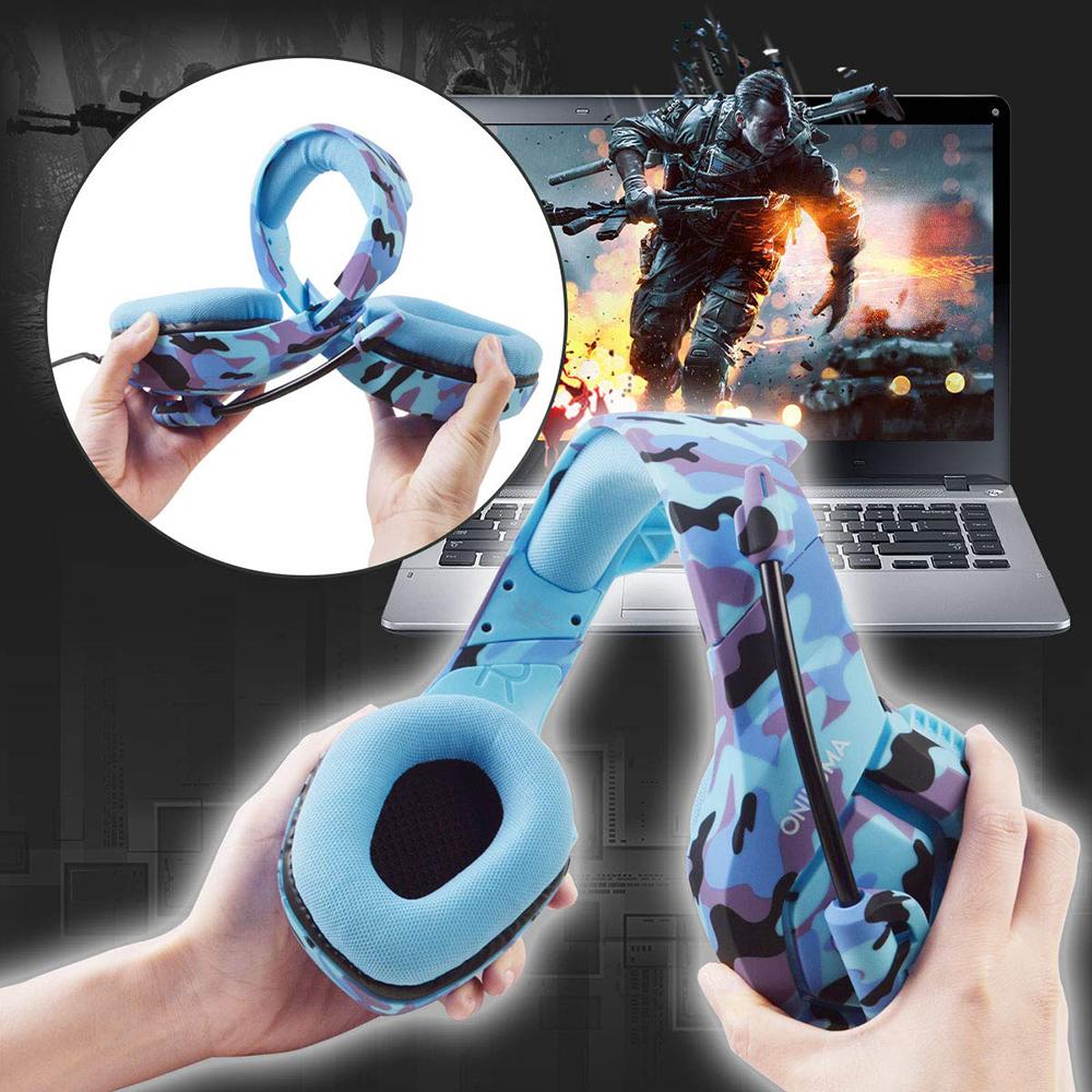 Tai nghe gắn trên đầu 3.5mm ONIKUMA K1B chơi game có dây với bộ điều khiển 50mm Micrô giảm tiếng ồn