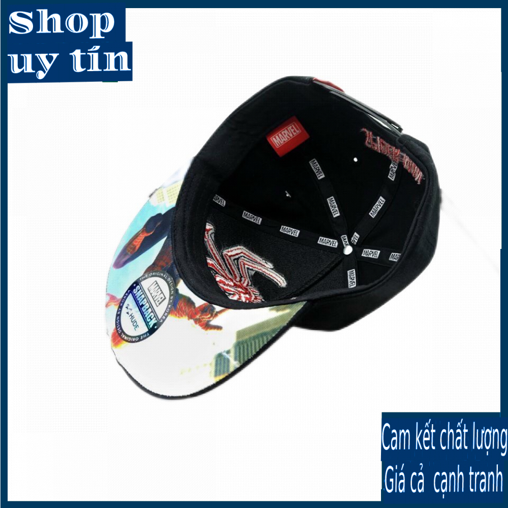 Freeship - MŨ NÓN KẾT LƯỠI TRAI SNAPBACK TRẺ EM SPIDERMAN THÊU NỔI HỌA TIẾT NHỆN ĐỎ ĐEN CAO CẤP