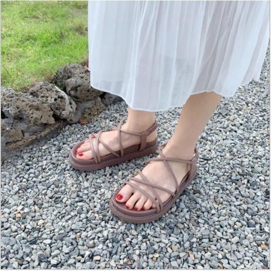 Giày Sandal Dây Chéo Đế Cao Dễ Thương - Giày Dây Đan Chéo Có Quai Hậu - Giày Nữ Tăng Chiều Cao Cực Xinh Dành Cho Nữ