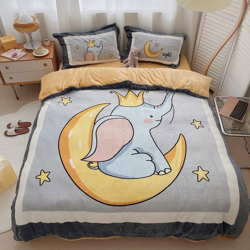 Bộ Chăn Ga Gối Nỉ Nhung, Set chăn ga nỉ nhung 3D, Bộ chăn ga nỉ nhung 4 món, Drap Giường Đủ Kích Thước Bọc Đệm