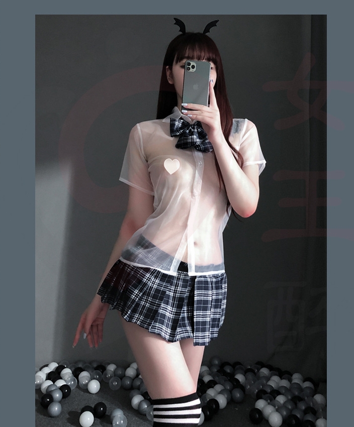 Bộ Cosplay Nữ Sinh Hàn Quốc Xuyên Thấu Sexy Gợi Cảm Phòng Ngủ