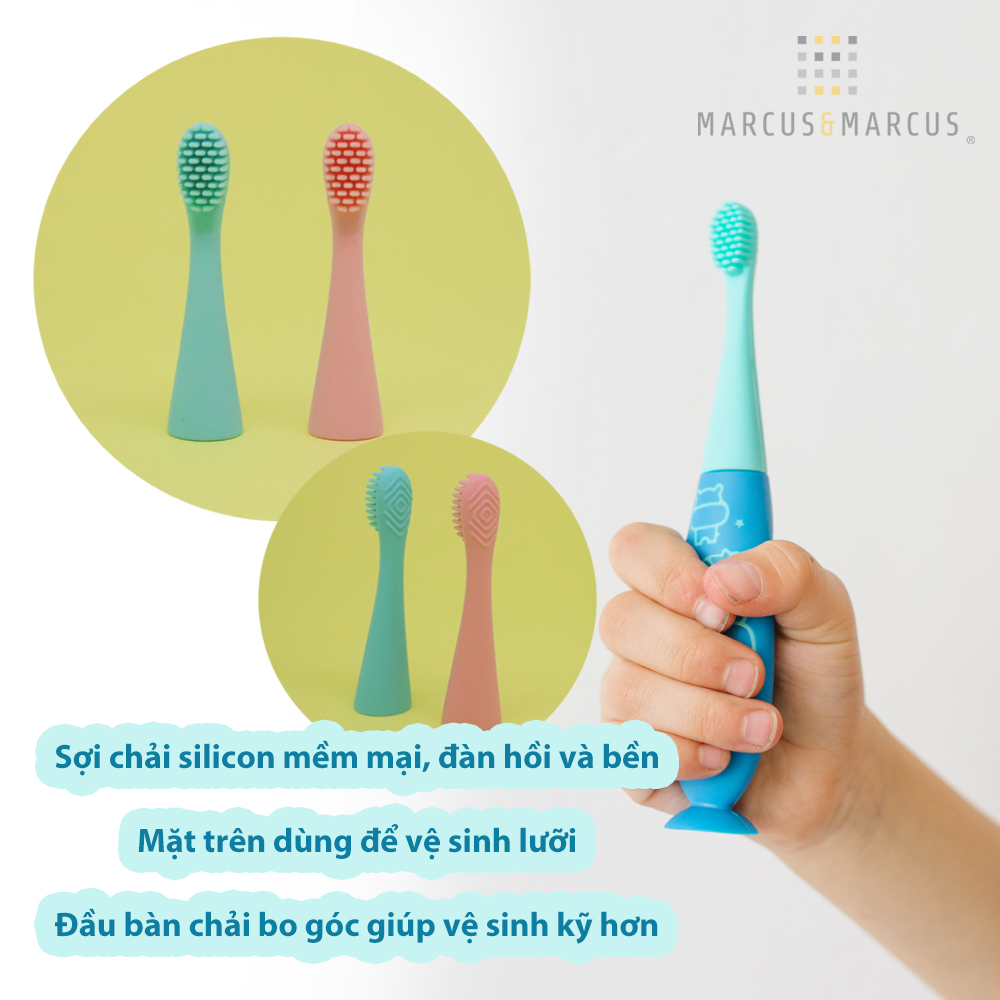 Đầu bàn chải silicon thay thế cho bé Marcus &amp; Marcus - Hồng