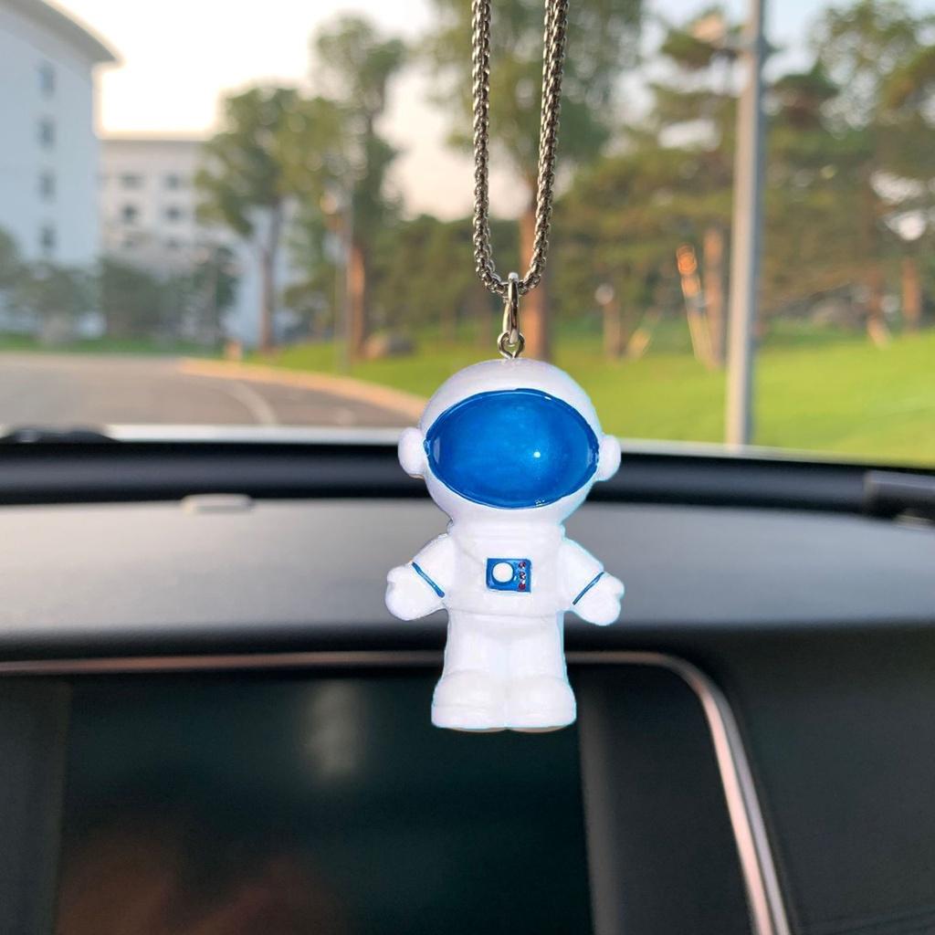 Đen Phụ Kiện Treo Trang Trí Gương Chiếu Hậu Xe Hơi Hình Phi Hành Gia Hoạt Hình Sáng Tạo