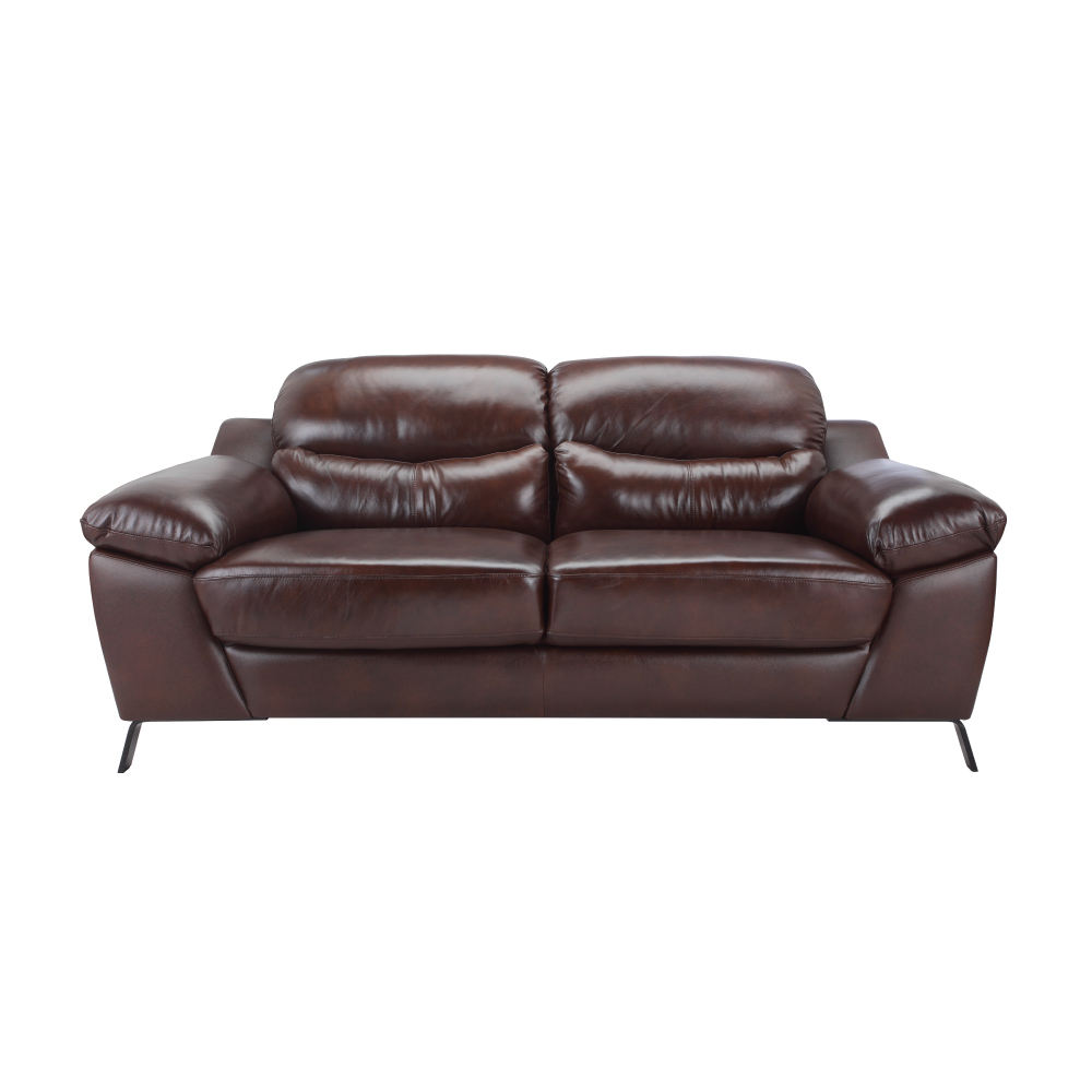 Ghế sofa 3 chỗ FRONTIERA khung gỗ, đệm bọc da thật cao cấp màu nâu | Index Living Mall -  Phân phối độc quyền tại Việt Nam