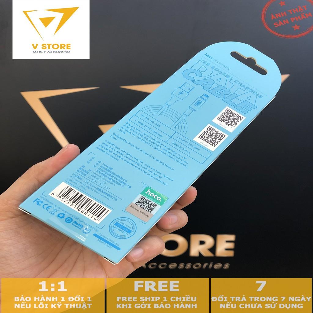 CÁP SẠC NHANH NHỰA TPE IPHONE 2.0A HOCO X25 - DÀI 1.0M - MÀU ĐEN/ TRẮNG - HÀNG CHÍNH HÃNG