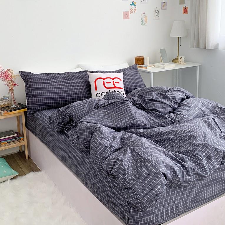 Bộ chăn ga gối poly cotton REE Bedding caro đen PLC56