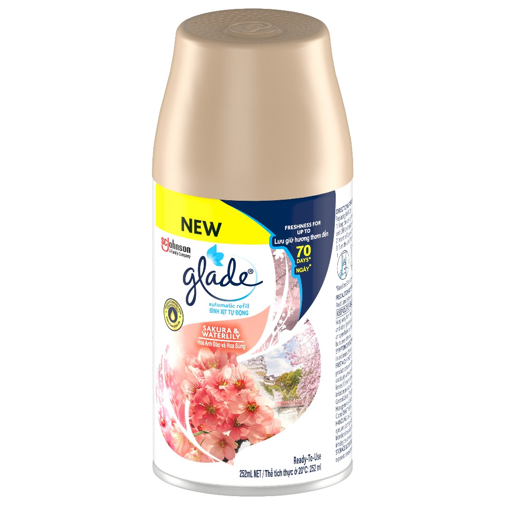 Lõi Xịt thơm phòng tự động GLADE  Hương Hoa Anh Đào Lily 252ml