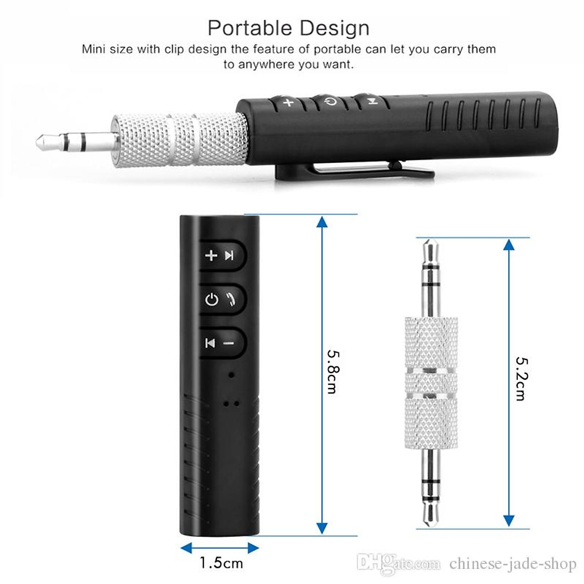 Thiết bị biến loa thường, tai nghe thường thành bluetooth - Car Bluetooth Music Receiver + Tặng kèm tai nghe Sendem V5