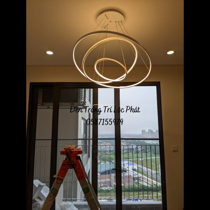 Đèn thả, đèn thả trần 3 vòng led cao cấp trang trí phòng khách, phòng ngủ, bàn ăn hiện đại sang trọng