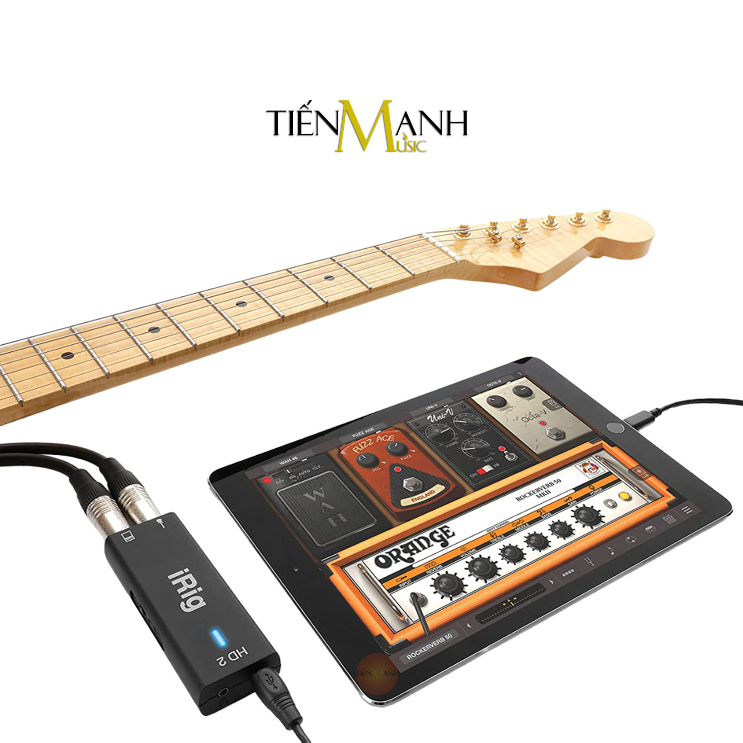 Soundcard Cho Guitar Và Nhạc Cụ Thu Âm LiveStream IK Multimedia iRig HD2 Kết Nối Audio Interface Live Stream HD 2 Hàng Chính Hãng - Kèm Móng Gẩy DreamMaker