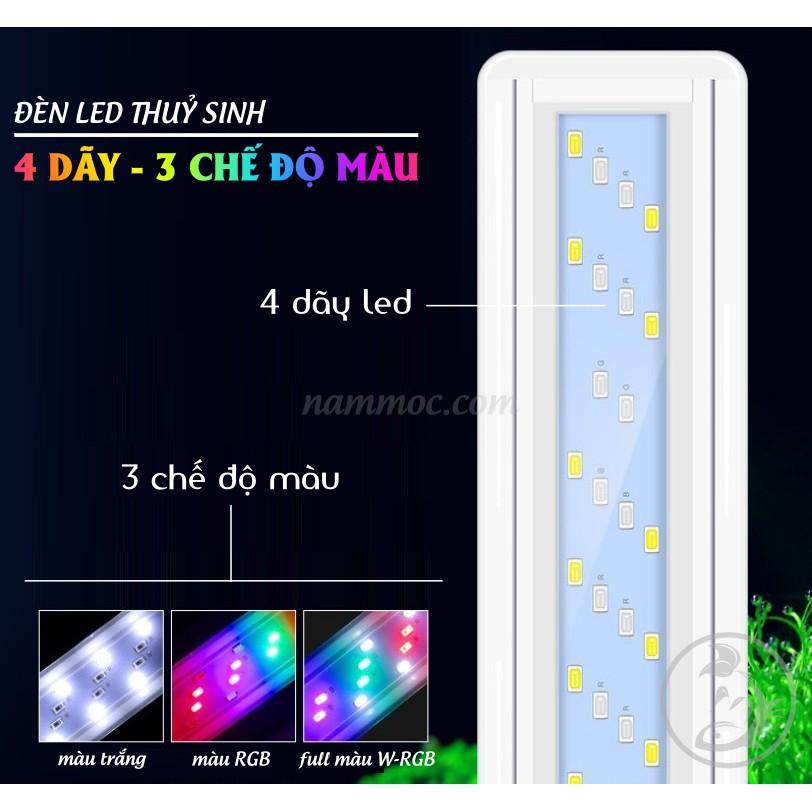 Đèn LED 4 DÃY - 3 CHẾ ĐỘ MÀU | Đèn Led Thuỷ Sinh Màu WRGB Siêu Sáng - Giá Rẻ