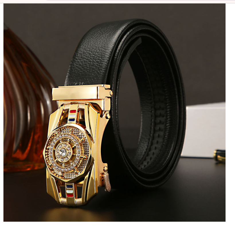 Thắt lưng da nam mặt khóa tự động và khóa xoay hợp kim cao cấp phong cách hàn quốc