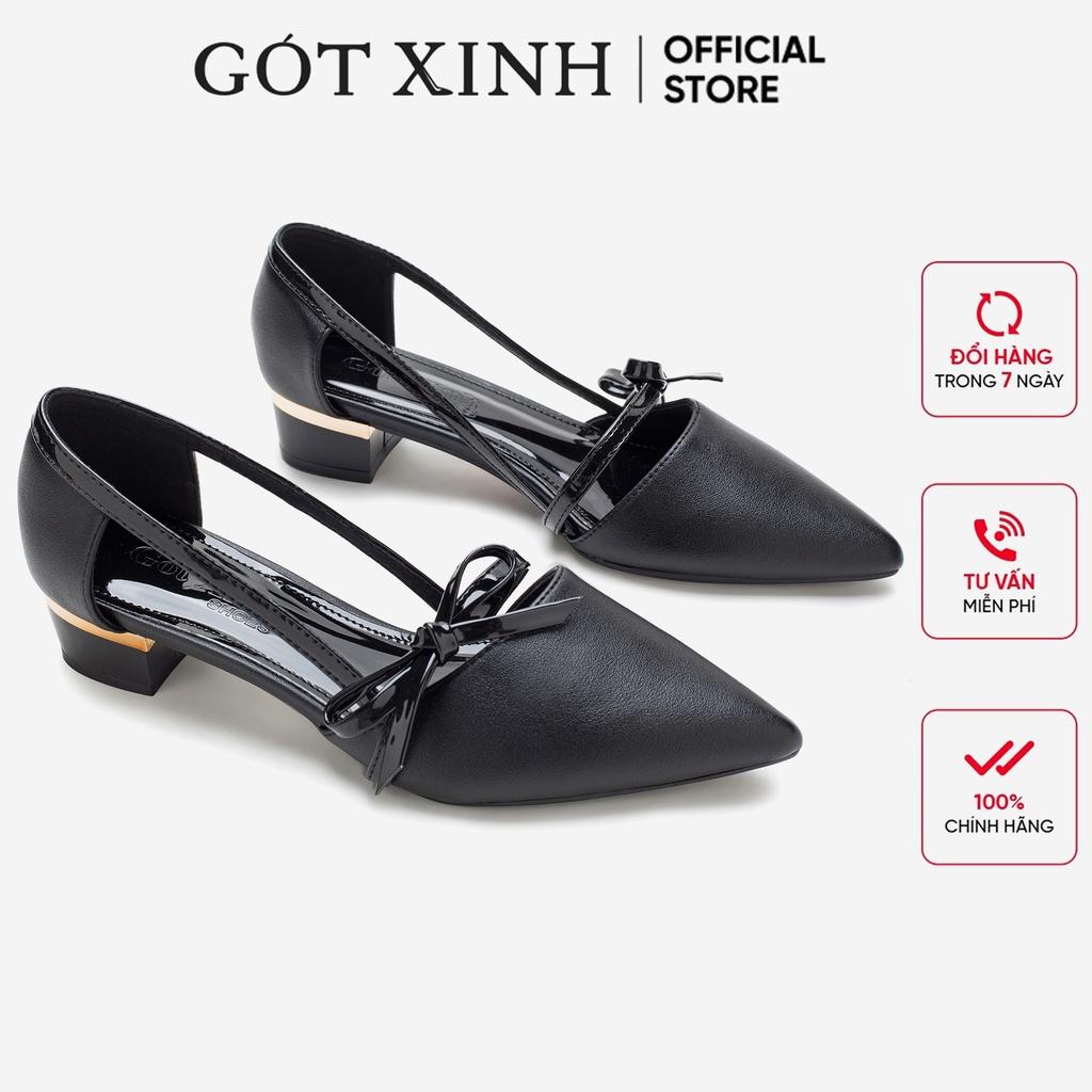 Giày cao gót nữ GÓT XINH G10 da mờ đế vuông cao 3cm