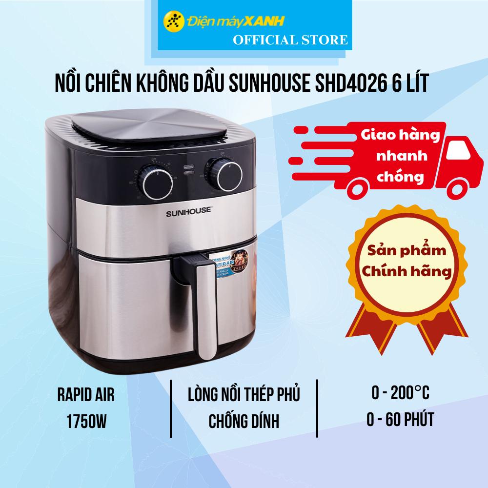 Nồi chiên không dầu Sunhouse SHD4026 6 lít - Hàng Chính Hãng