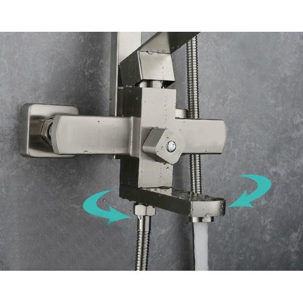 Bộ Sen Cây đúc nguyên khối -Tắm Đứng Nóng Lạnh INOX 304 và tay sen tắm inox 304 và dây sen inox 304