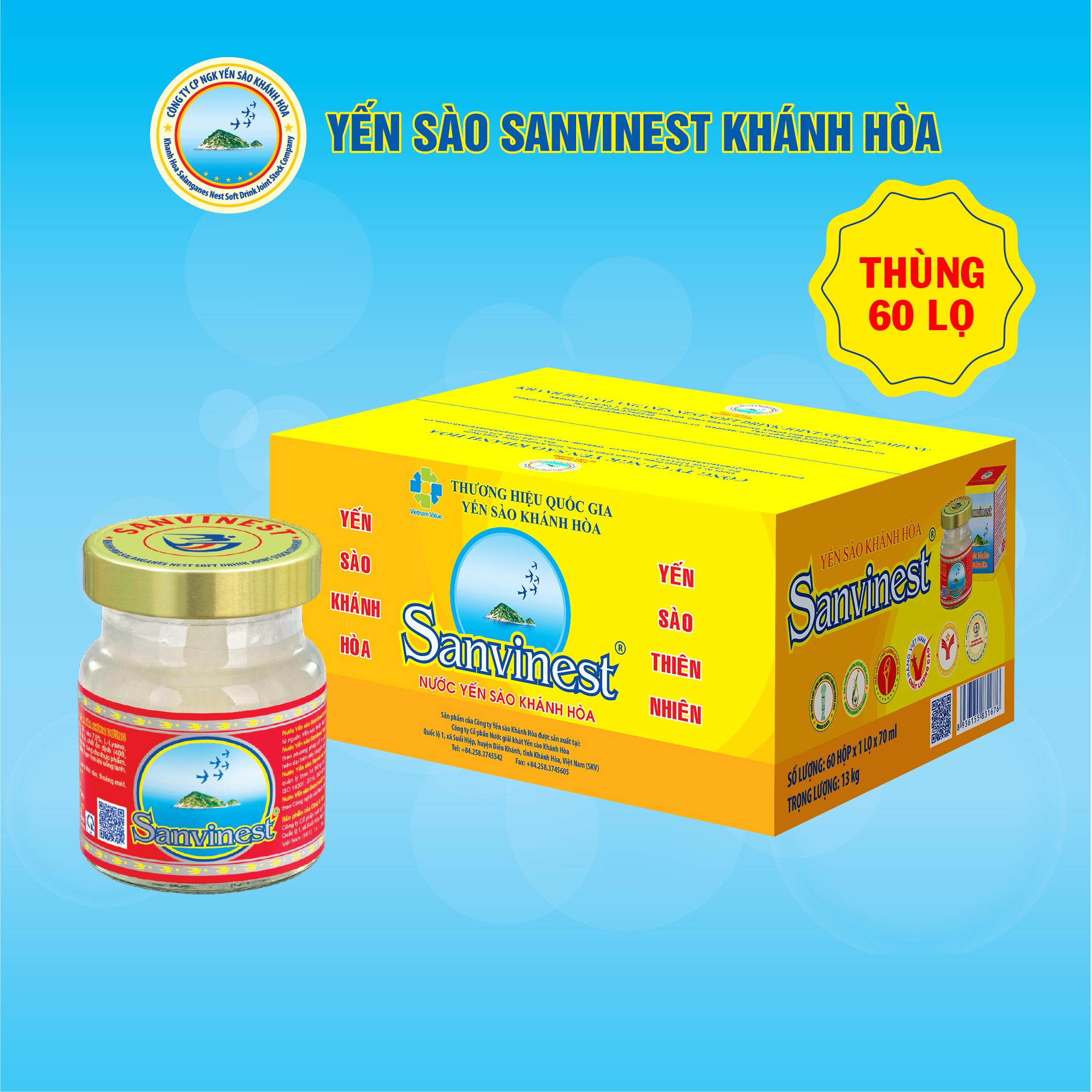 Nước Yến sào Sanvinest Khánh Hòa đóng lọ 70ml - Không đường 102