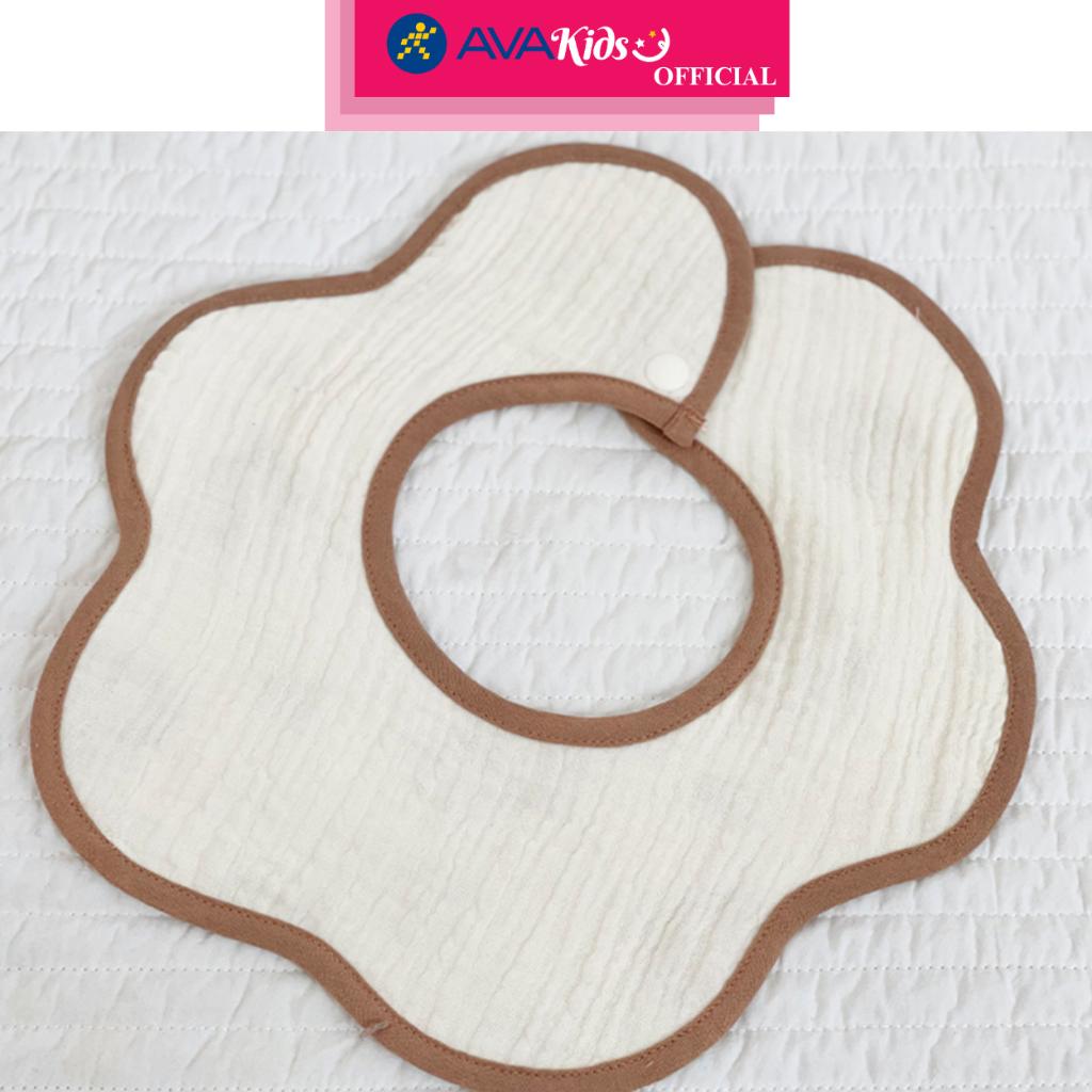 Bộ 2 yếm ăn cho bé hình tròn cotton Bessla (0 - 36 tháng) - Hàng Chính Hãng
